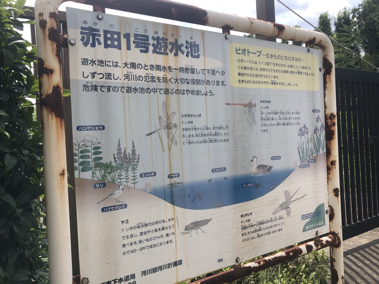 赤田1号遊水池看板