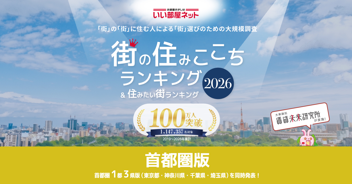 街の住みここちランキング2026＜首都圏版＞（いい部屋ネット）
